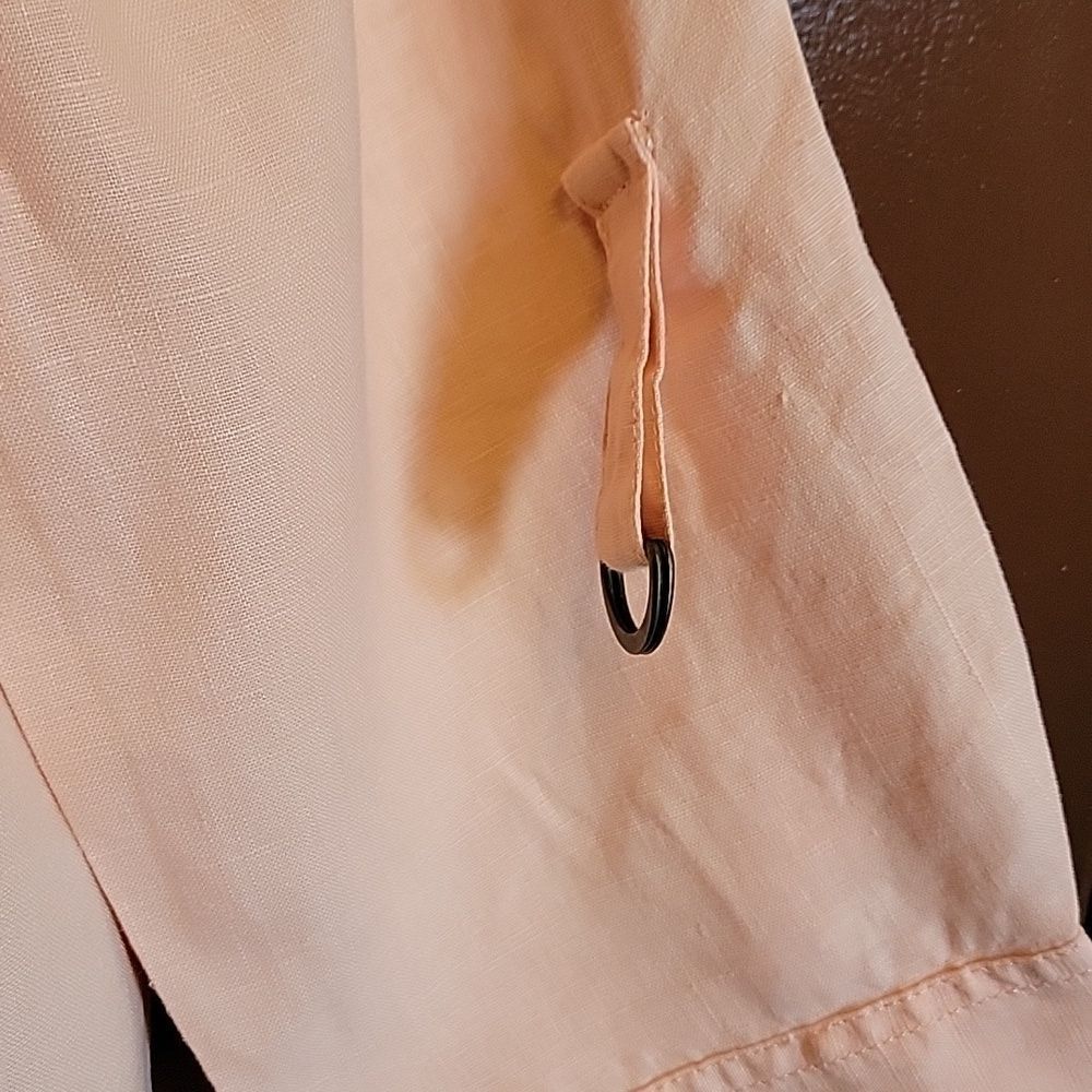 Chico's-Linen Peach open collared jkt. with pockets Size 4=XL. - Picture 5 of 11